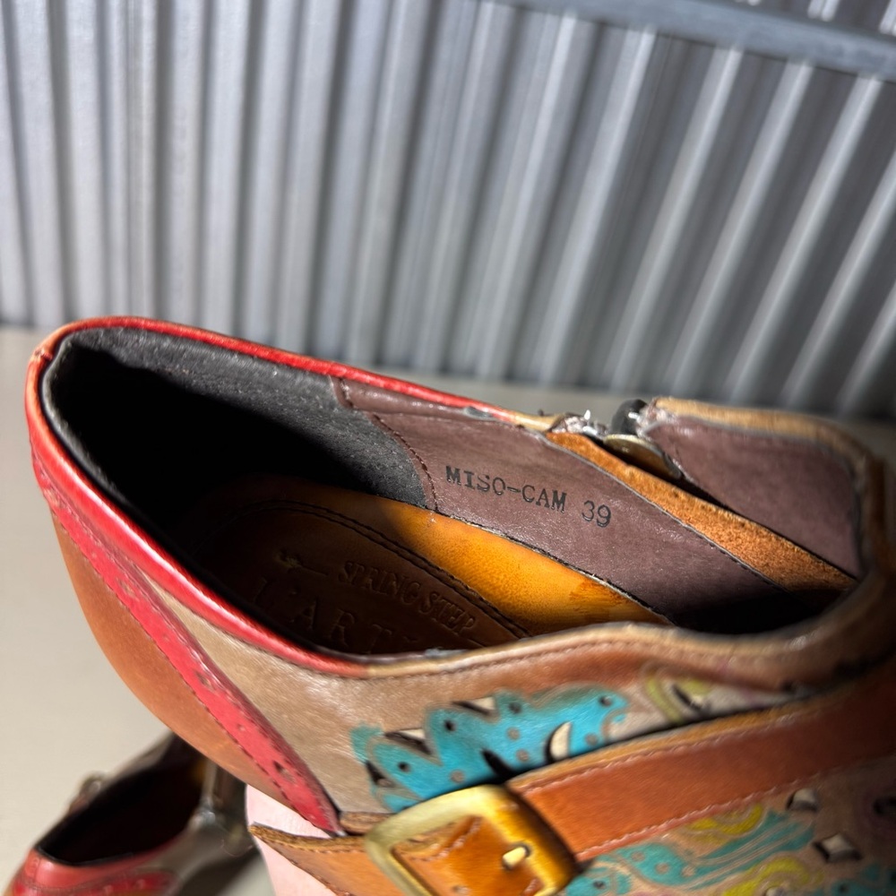 L'Artiste Spring Step 8.5 / 39 Leather Heels, New Without Box, Boho, French - Picture 11 of 11